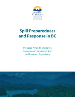 Spill Preparedness and Response in BC