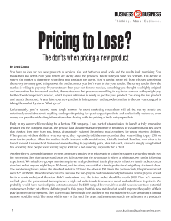 Thinking. About Business. Pricing to Lose?