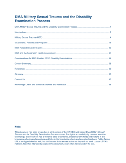 DMA Military Sexual Trauma and the Disability