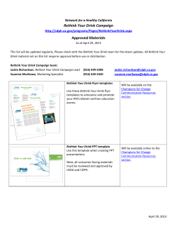 Rethink Your Drink Campaign Approved Materials
