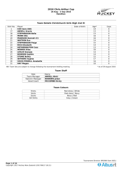 FIH Tournament Manager