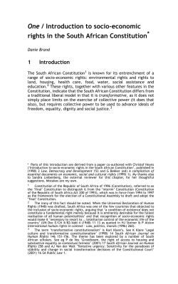 Introduction to Socio-economic rights in the South African Constitution