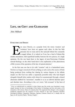 Glissando: God, life and time - Radical Orthodoxy: Theology