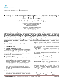 A Survey of Trust Management using types of Uncertain Reasoning