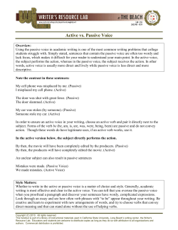 Active vs. Passive Voice