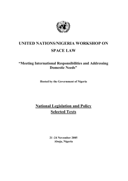 UNITED NATIONS/NIGERIA WORKSHOP ON SPACE