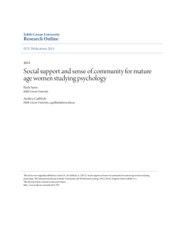 Social support and sense of community for mature age women