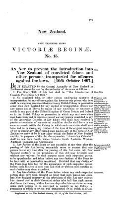 31 Victoriae 1867 No 15 Introduction of Convicts Prevention