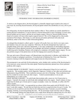 THYROIDECTOMY INFORMATION INFORMED CONSENT As
