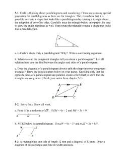 5-1. Carla is thinking about parallelograms and wondering if there