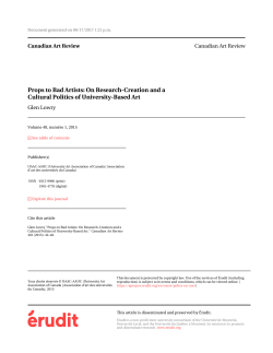 Props to Bad Artists: On Research-Creation and a Cultural