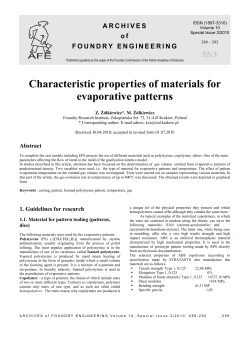 Characteristic properties of materials for evaporative