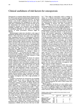 Clinical usefulness of risk factors for osteoporosis