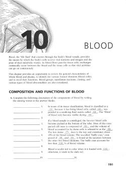 COMPOSITION AND FUNCTIONS OF BLOOD