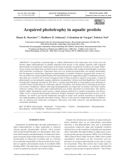 Acquired phototrophy in aquatic protists