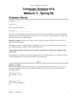 CS 61A - Midterm 3 (Spring 96)
