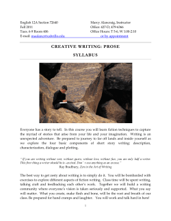 creative writing: prose syllabus