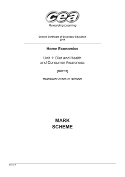 Unit 1: Diet and Health and Consumer Awareness
