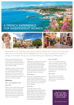 A FRENCH EXPERIENCE FOR INDEPENDENT WOMEN