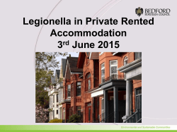 Legionella in Private Rented Accommodation 3rd June 2015