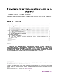 Forward and reverse mutagenesis in C. elegans