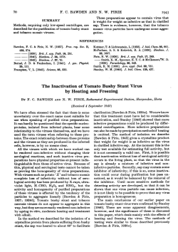 The Inactivation of Tomato Bushy Stunt Virus by Heating and Freezing