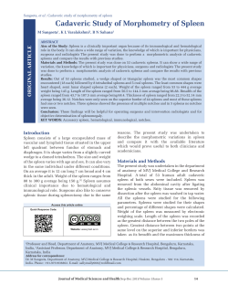 Cadaveric Study of Morphometry of Spleen