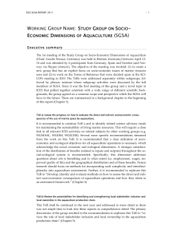 study group on socio-economic dimensions of aquaculture (sgsa)