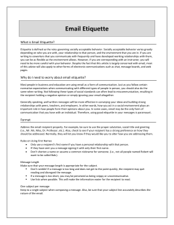 Email Etiquette