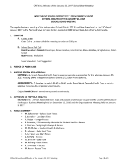 Minutes - Eden Prairie Schools