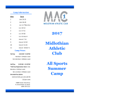 Summer Camp Brochure 2017 - Midlothian Athletic Club