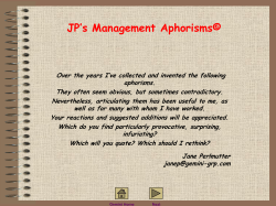 JP`s Management Aphorisms