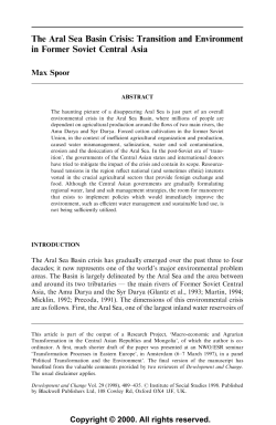 The Aral Sea Basin Crisis: Transition and Environment
