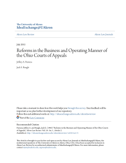 Reforms in the Business and Operating Manner of the Ohio Courts