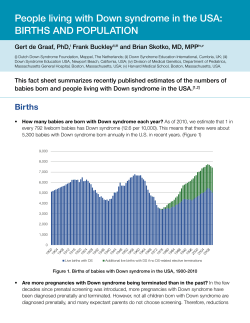 People living with Down syndrome in the USA: BIRTHS AND