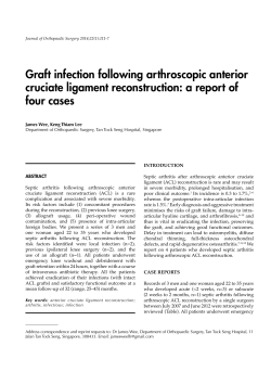 Graft infection following arthroscopic anterior cruciate ligament