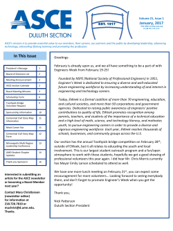 January 2017 Newsletter - ASCE Section Website Program