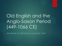 Old English and the Anglo-Saxon Period
