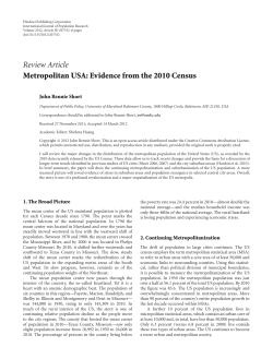Metropolitan USA: Evidence from the 2010 Census
