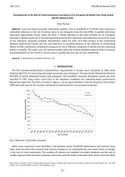 Developments in the Risk of Crash Involvement and Injury to Car