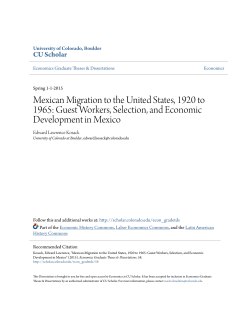 Mexican Migration to the United States, 1920 to 1965