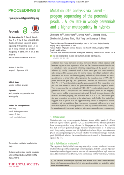 Mutation rate analysis via parent - Proceedings of the Royal Society B