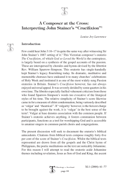 Interpreting John Stainer`s &ldquo;Crucifixion&rdquo;