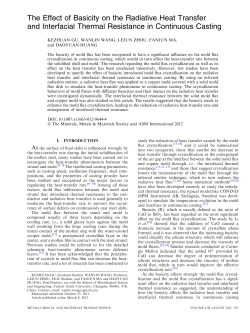 The Effect of Basicity on the Radiative Heat Transfer and Interfacial