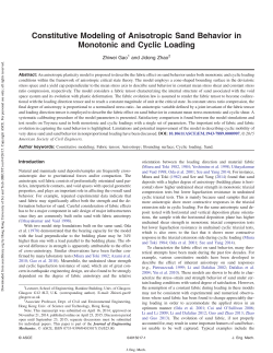 Constitutive Modeling of Anisotropic Sand Behavior in Monotonic