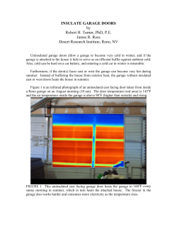 Insulate Garage Doors - Desert Research Institute