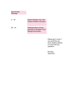 Sara Ahmed Readings 2