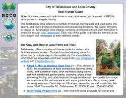 Tallahassee area itinerary