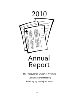The Presbyterian Church of Wyoming Congregational Meeting