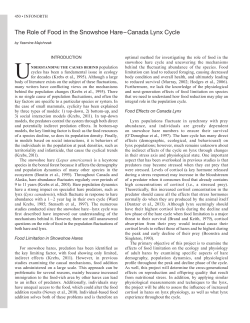 The Role of Food in the Snowshoe Hare &ndash; Canada Lynx Cycle
